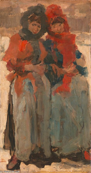 Twee Meisjes In De Sneeuw — Isaac Lazarus Israels