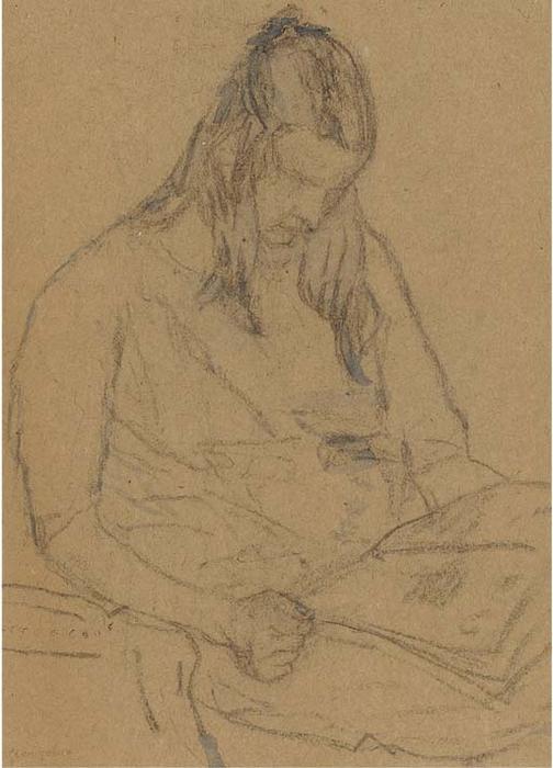 Young Woman Reading A Paper — Gwen John