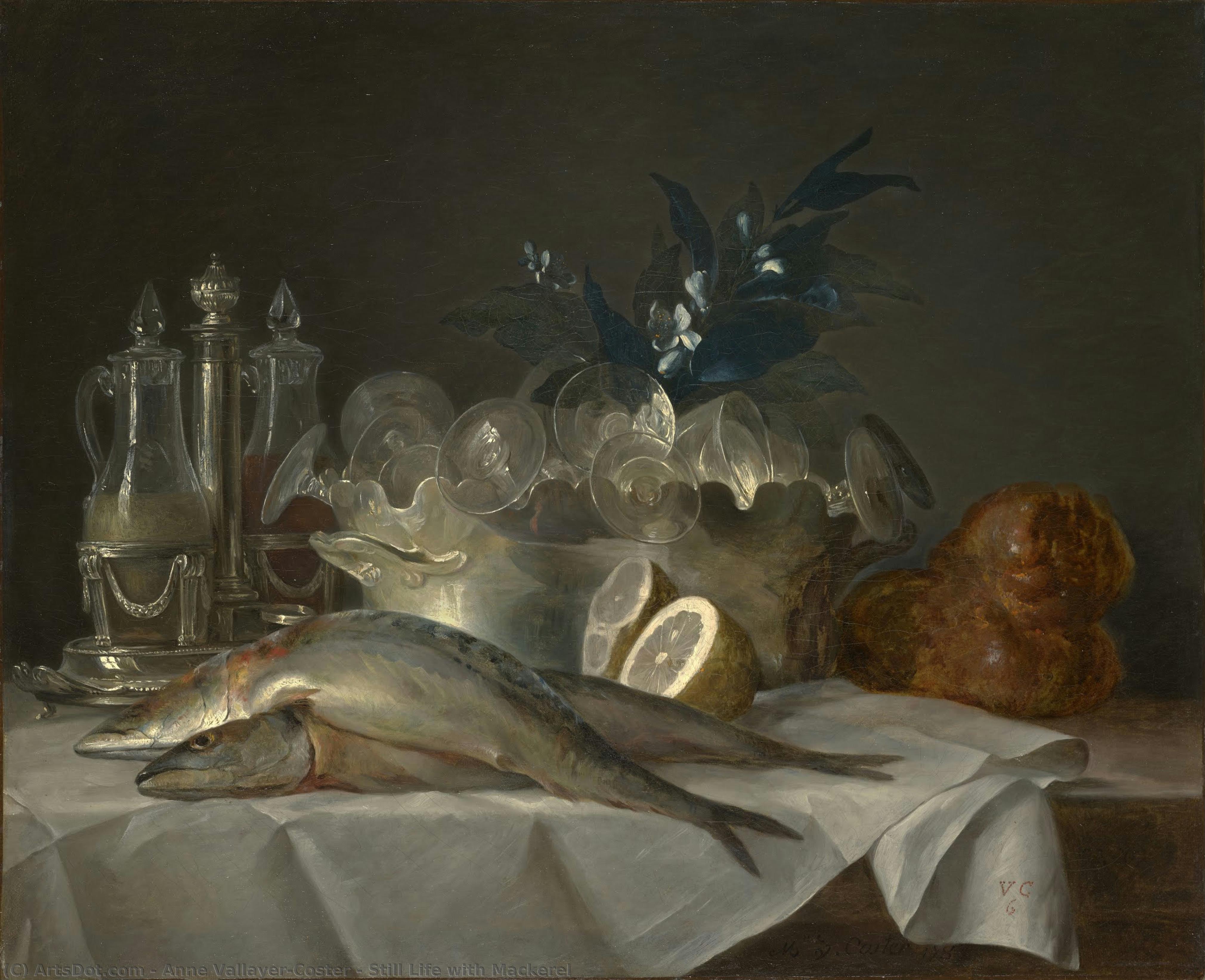 Still Life With Mackerel — Anne Vallayer-coster