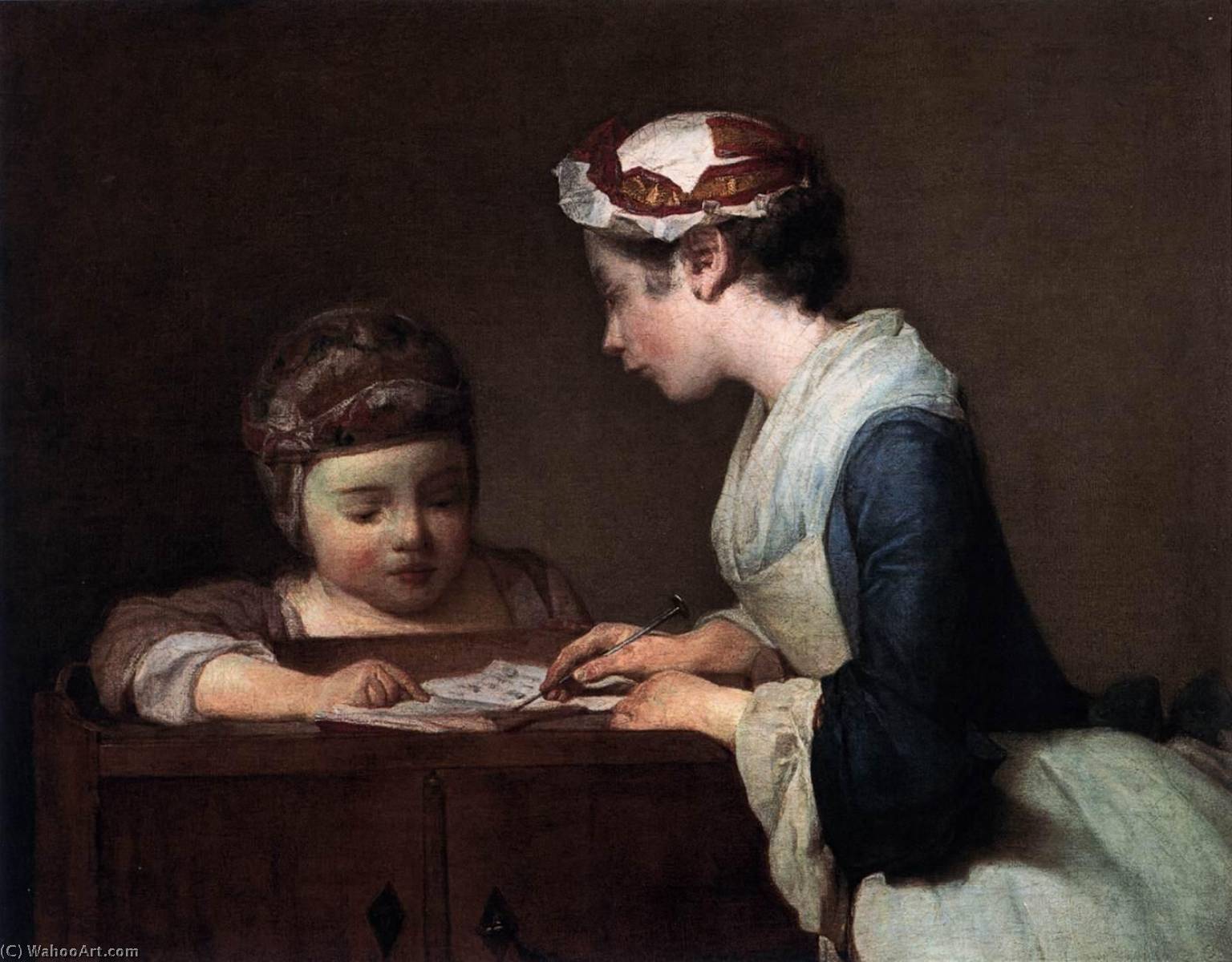 The Little Schoolmistress — Jean-baptiste-siméon Chardin
