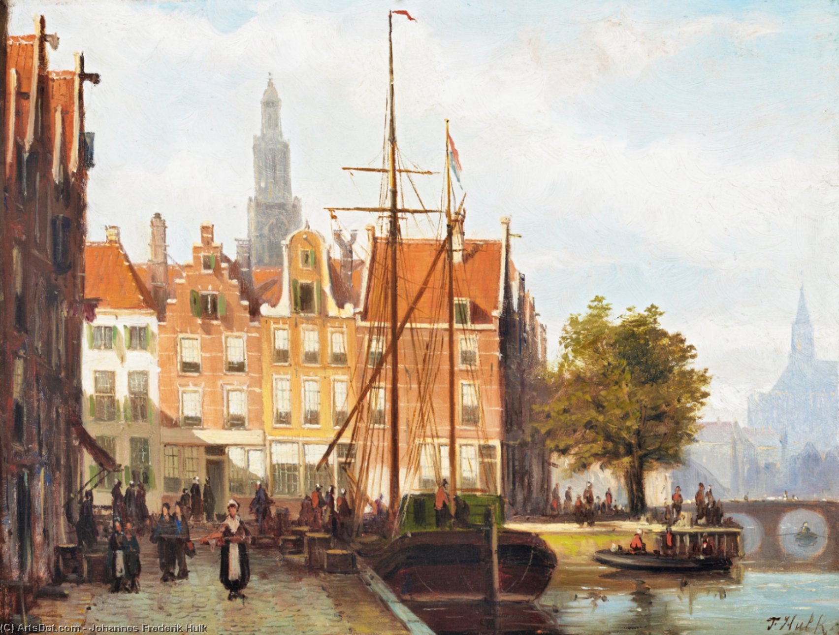 Een Zicht Op Het Spaarne, Haarlem — Johannes Frederik Hulk