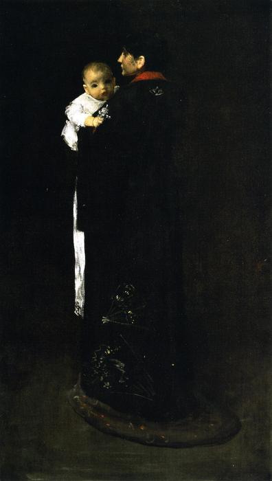 Mother And Child (also Known As The First Portrait, Mother And Daughter, His First Portrait) — William Merritt Chase
