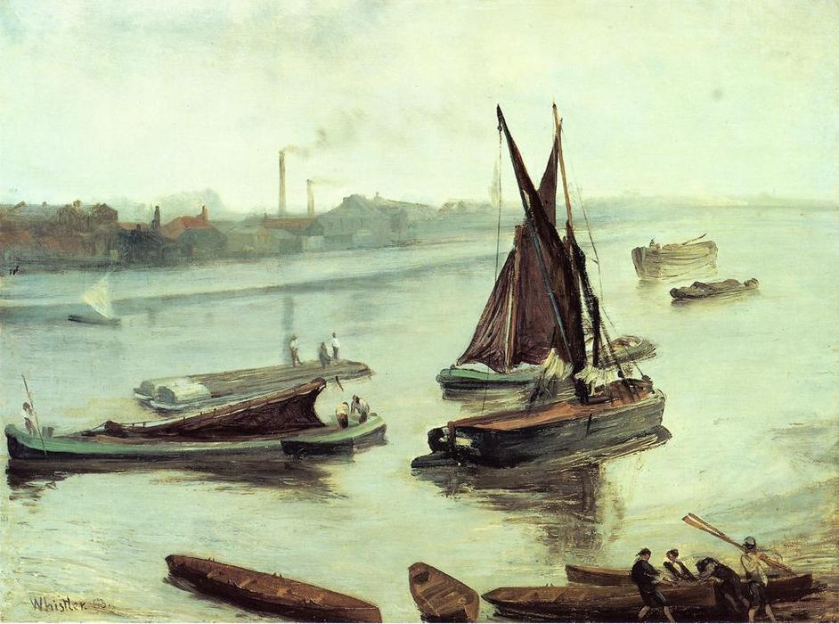 Grey And Silver: Old Battersea Reach — James Abbott Mcneill Whistler