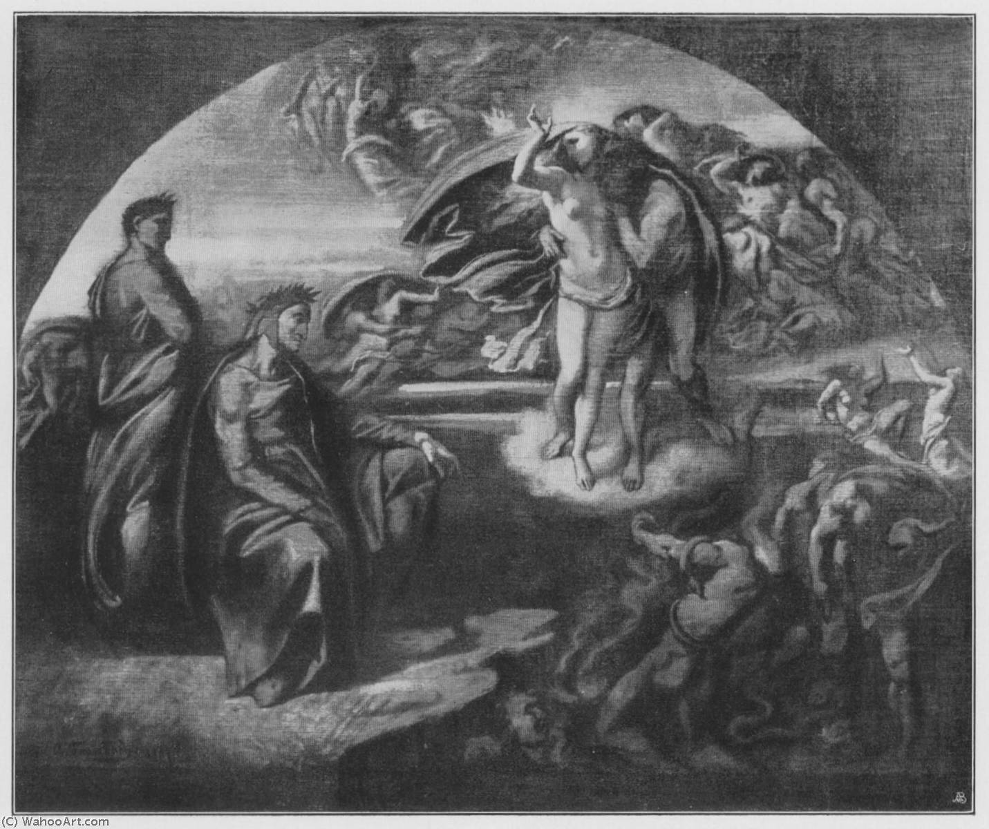 Dante Mit Virgil In Der Unterwelt — Anselm Feuerbach