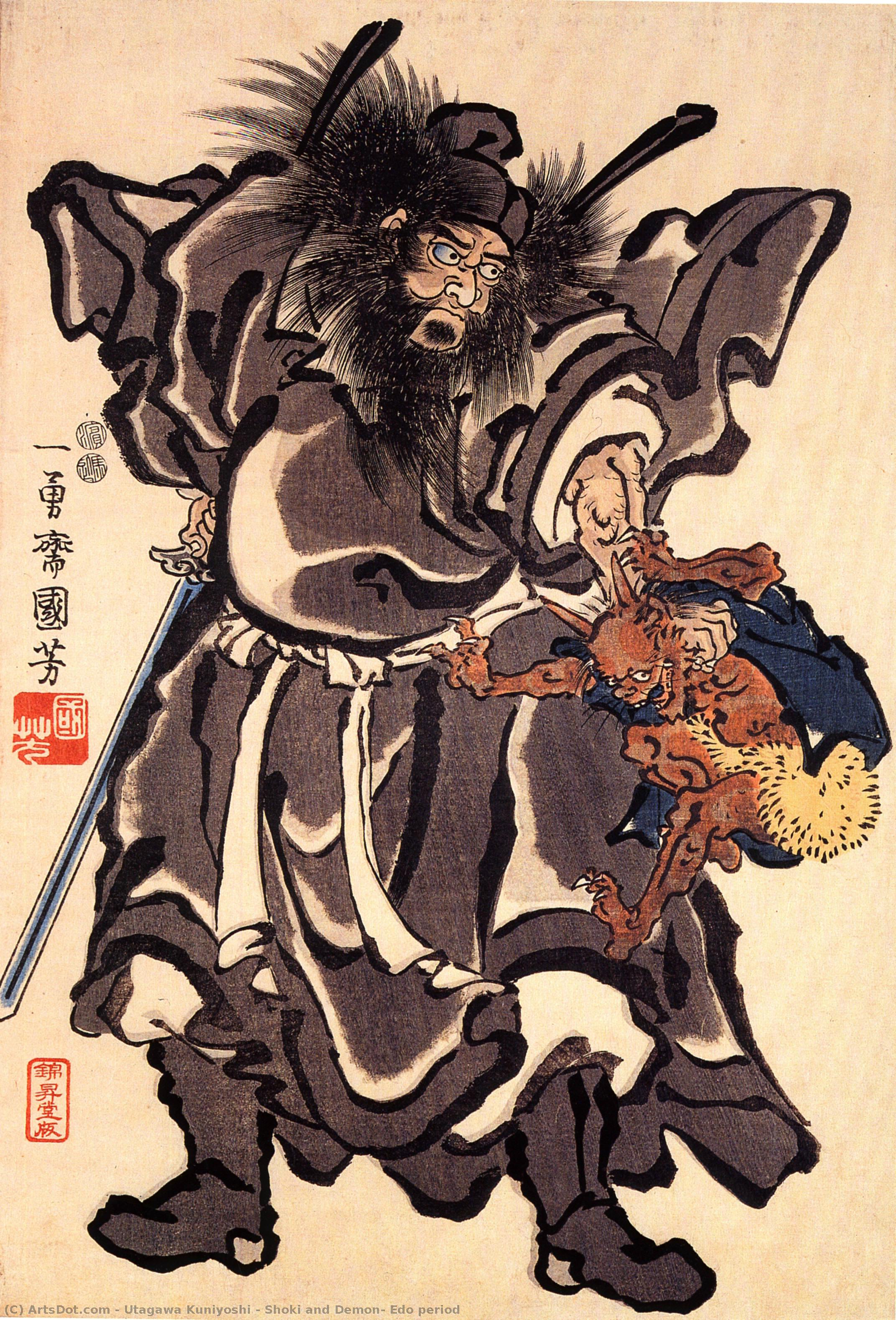 Shoki And Demon, Edo Period — Utagawa Kuniyoshi