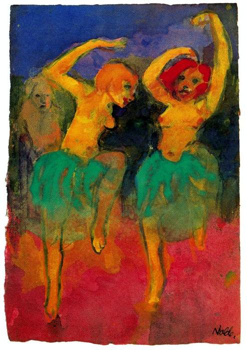 Two Dancers (redheard And Blonde) — Emile Nolde