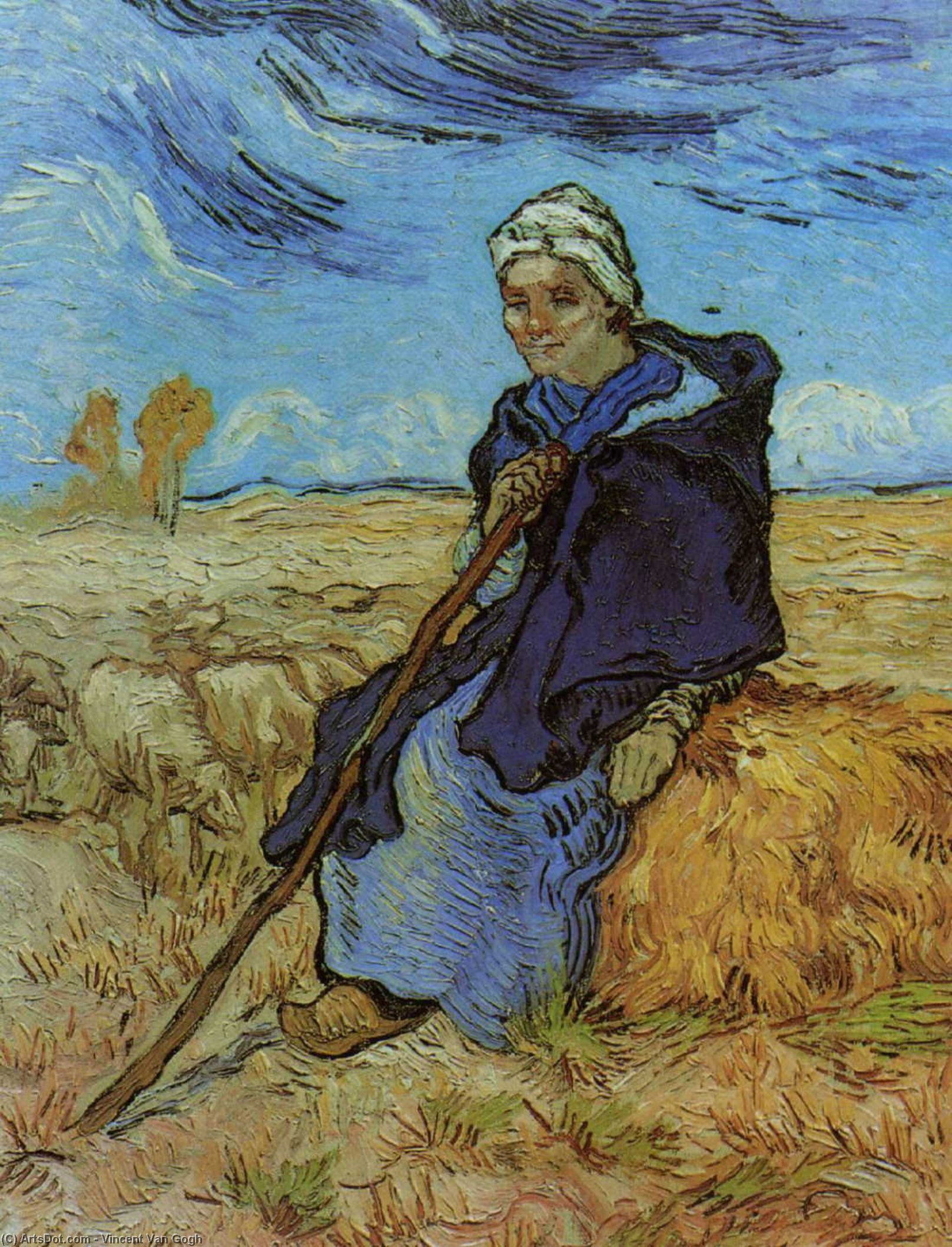 The Shepherdess (after Millet) — Vincent Willem Van Gogh