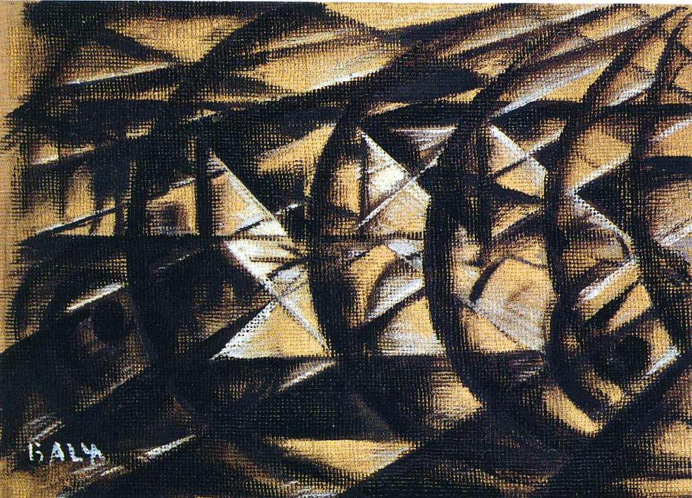 Geschwindigkeit Eines Motorrads (studie) — Giacomo Balla