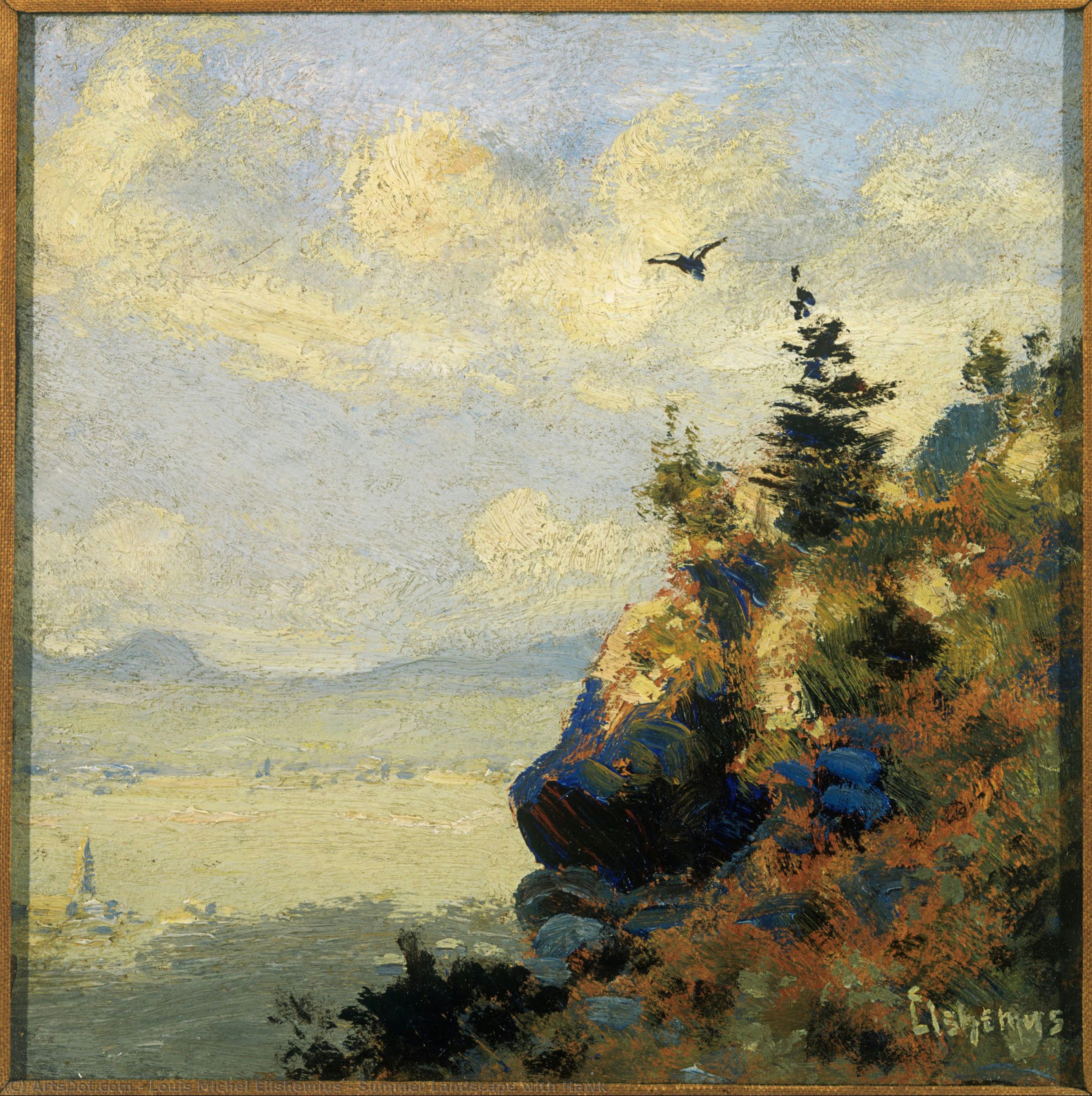 Summer Landscape With Hawk — Louis Michel Eilshemius
