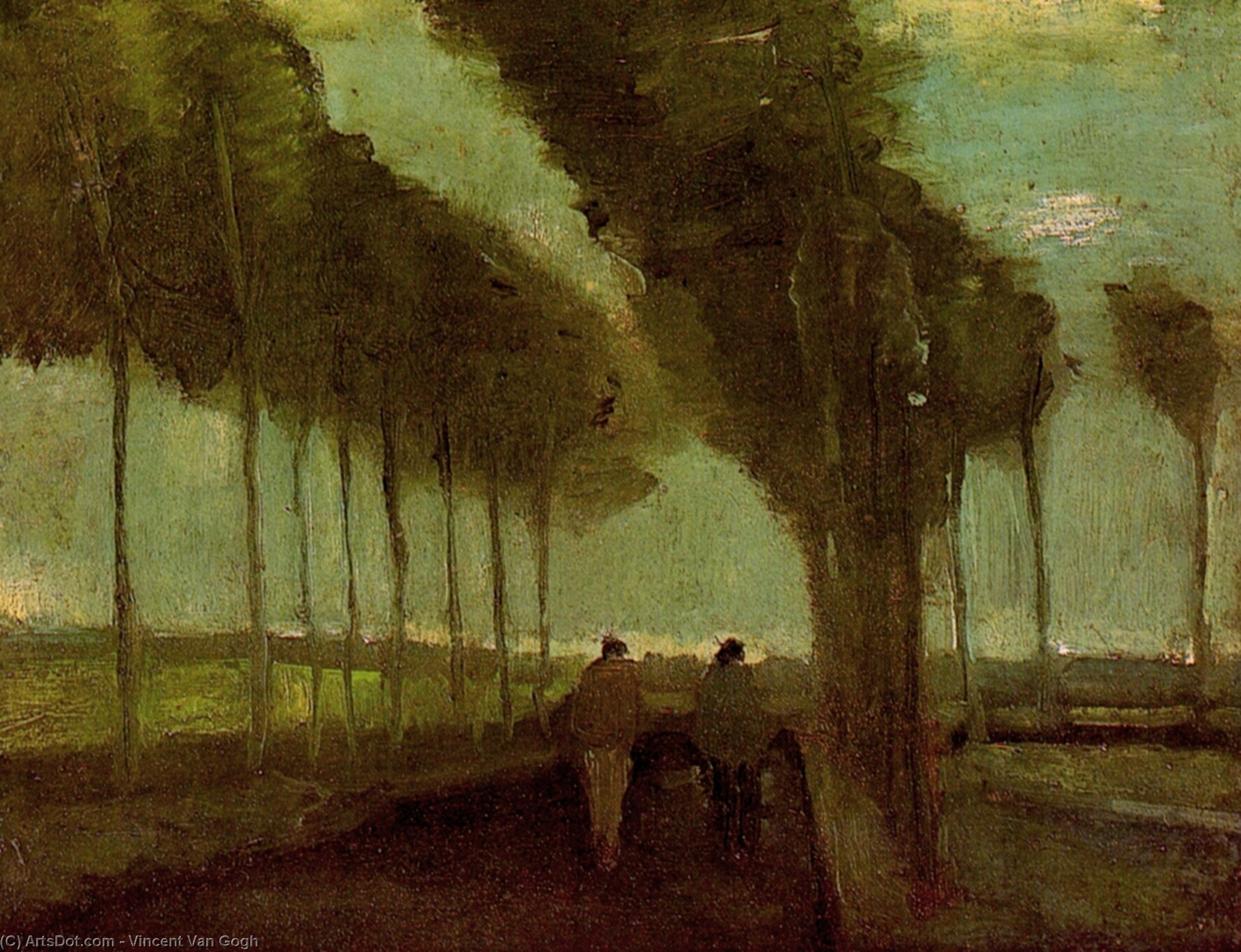 Country Lane With Two Figures — Vincent Willem Van Gogh