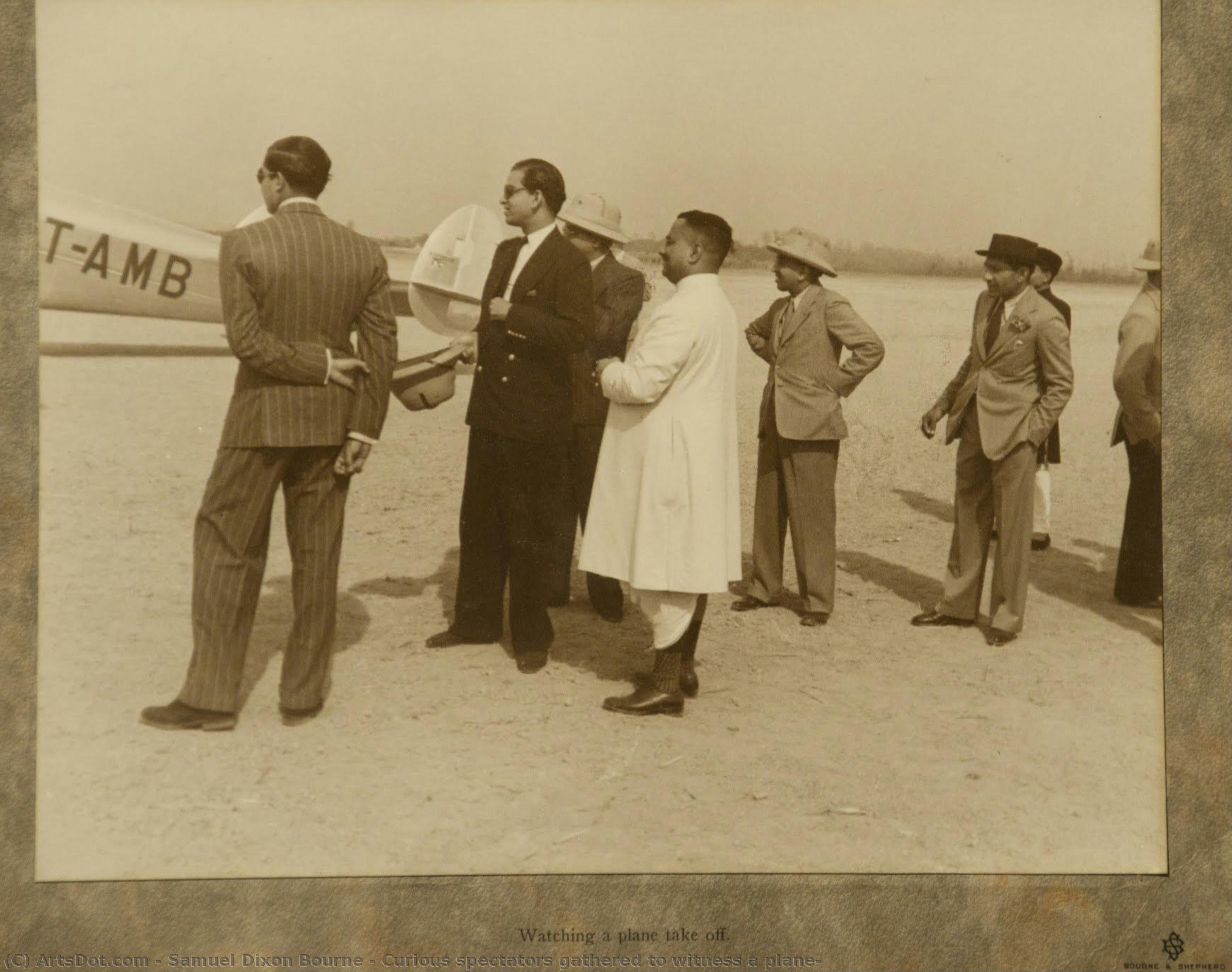 Curious Spectators Gathered To Witness A Plane — Samuel Dixon Bourne