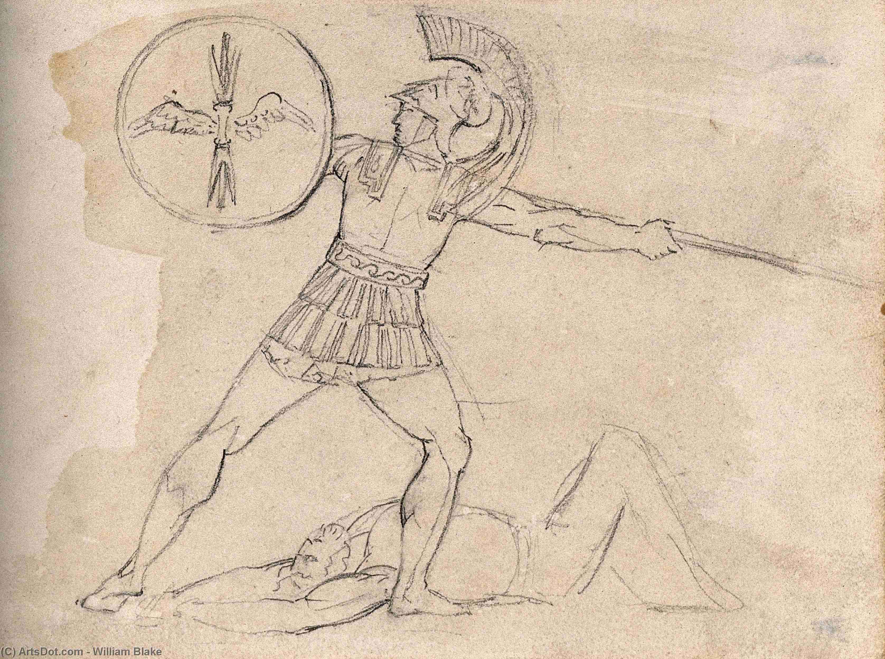Homer With His Sword And His Companions — William Blake