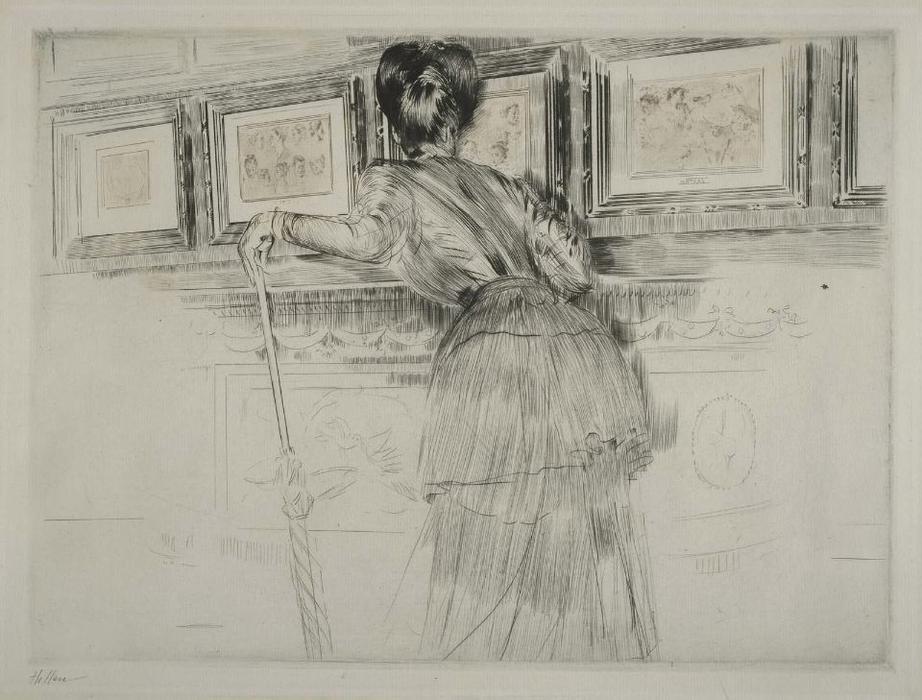 Looking At The Watteau De Louvre — Paul César Helleu