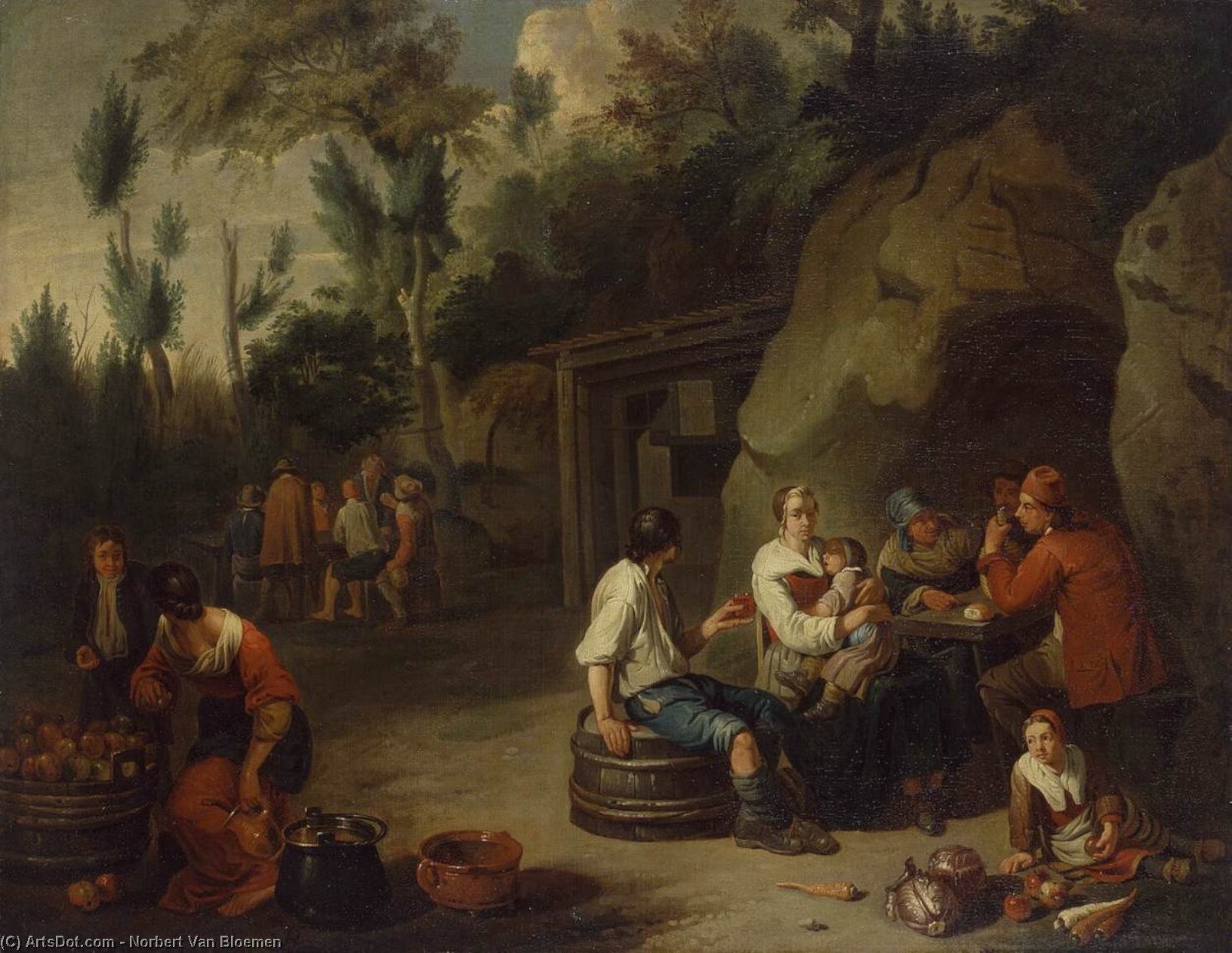 Peasant Family Sitting At A Table — Norbert Van Bloemen