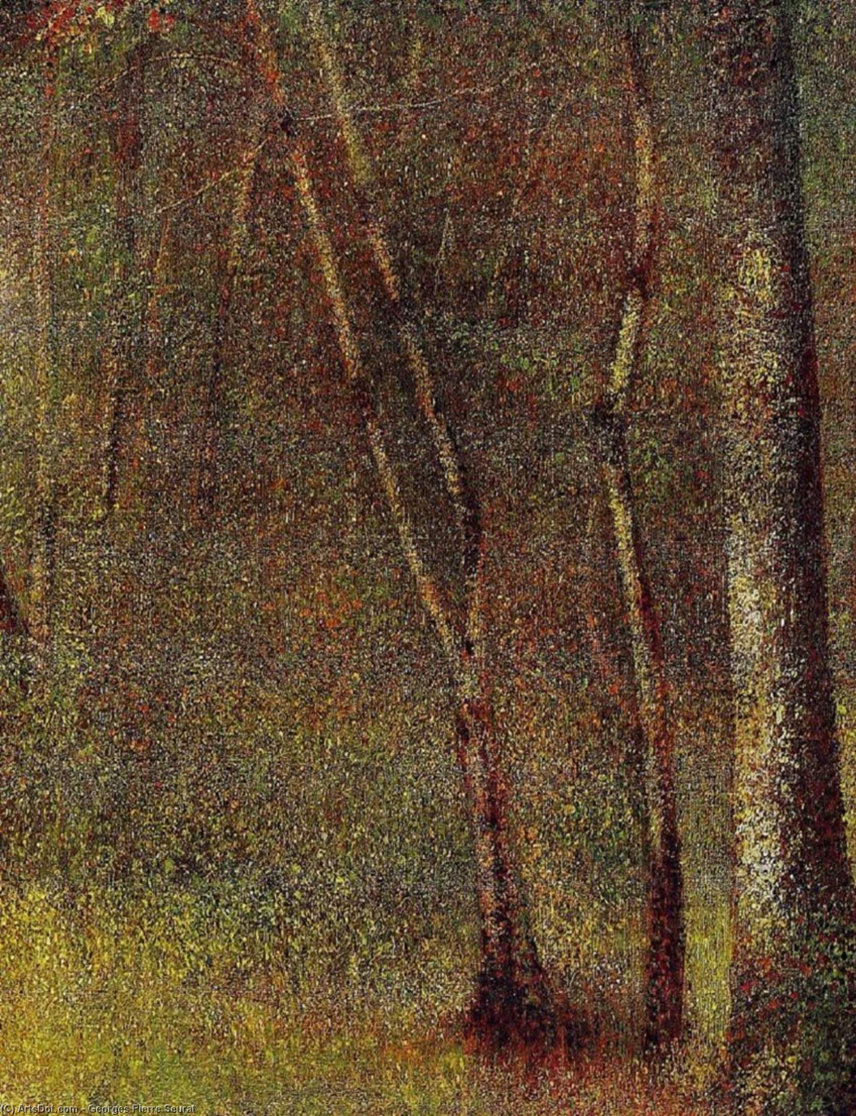In The Woods At Pontaubert — Georges Seurat