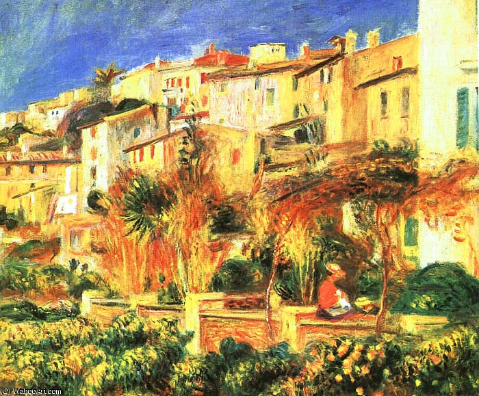 Terrace In Cagnes, Oil On Canvas, Bridgestone M — Pierre-auguste Renoir