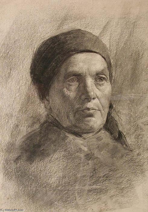 Study Head (woman In Scarf) — John Ottis Adams