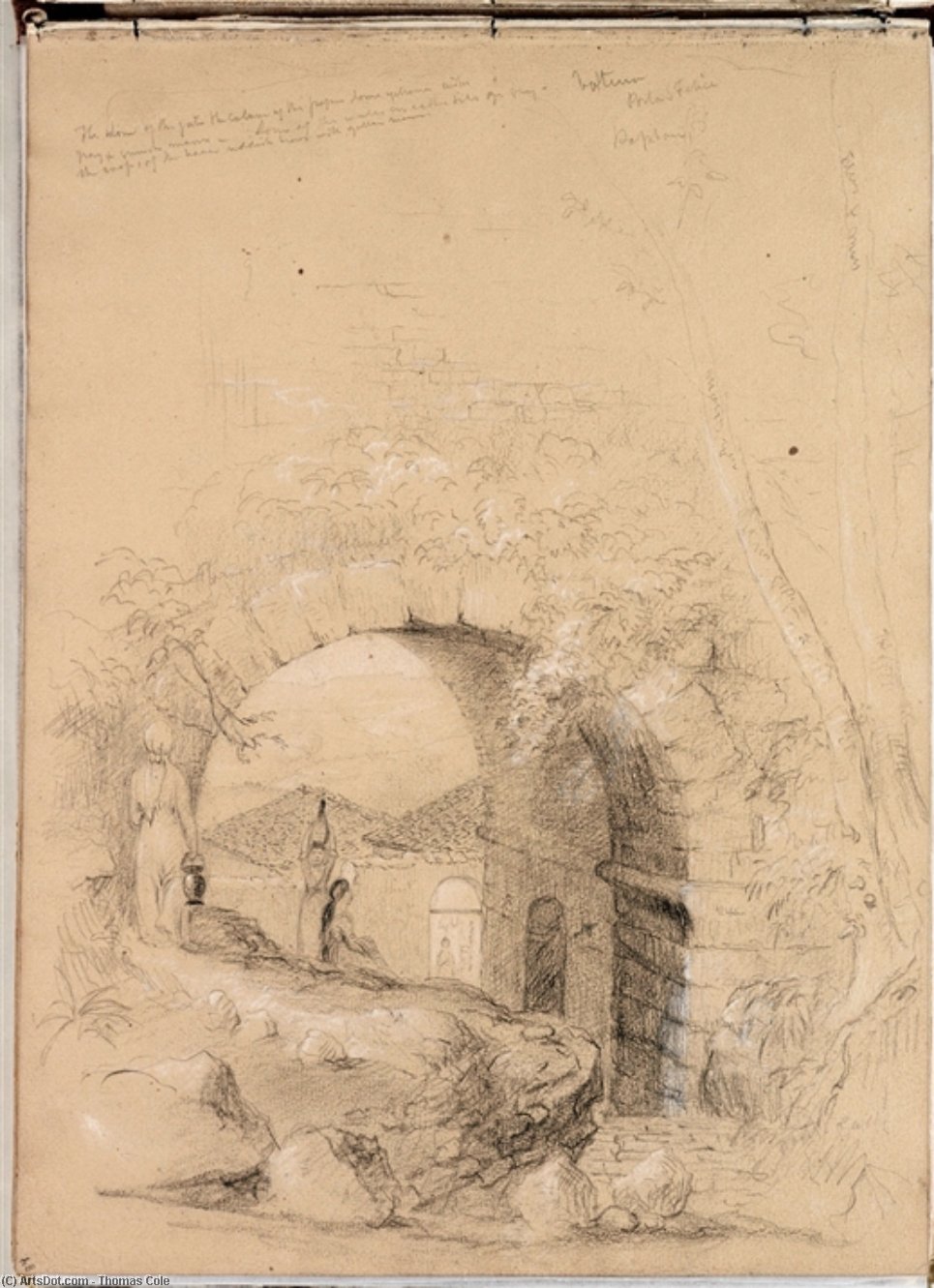 Volterra, Porta S. Felice — Thomas Cole