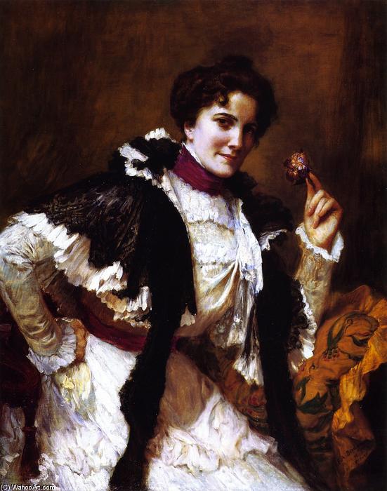 A Woman With A Posy — Frederick Arthur Bridgman