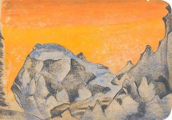 Scenery Sketch For A Stage Design — Nicholas Roerich