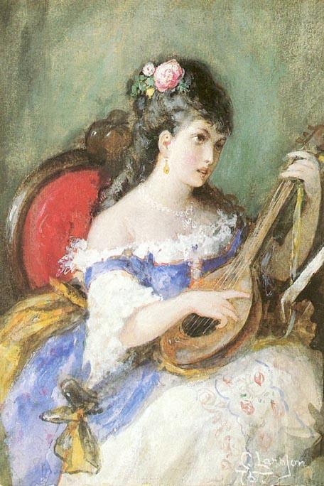 Woman Playing Strings — Carl Larsson