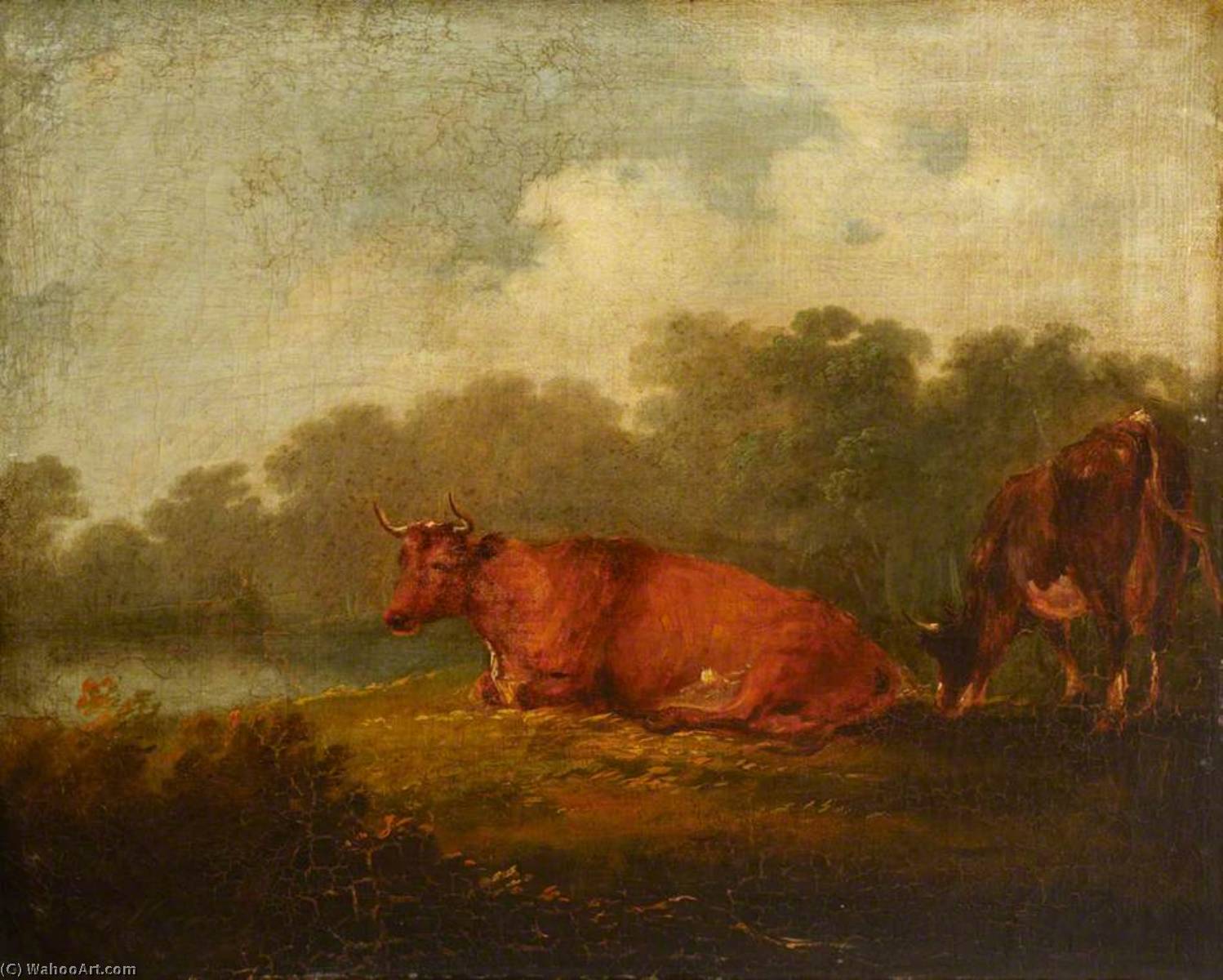 Landscape With Cattle (a Cow Resting) — Peter Francis Bourgeois