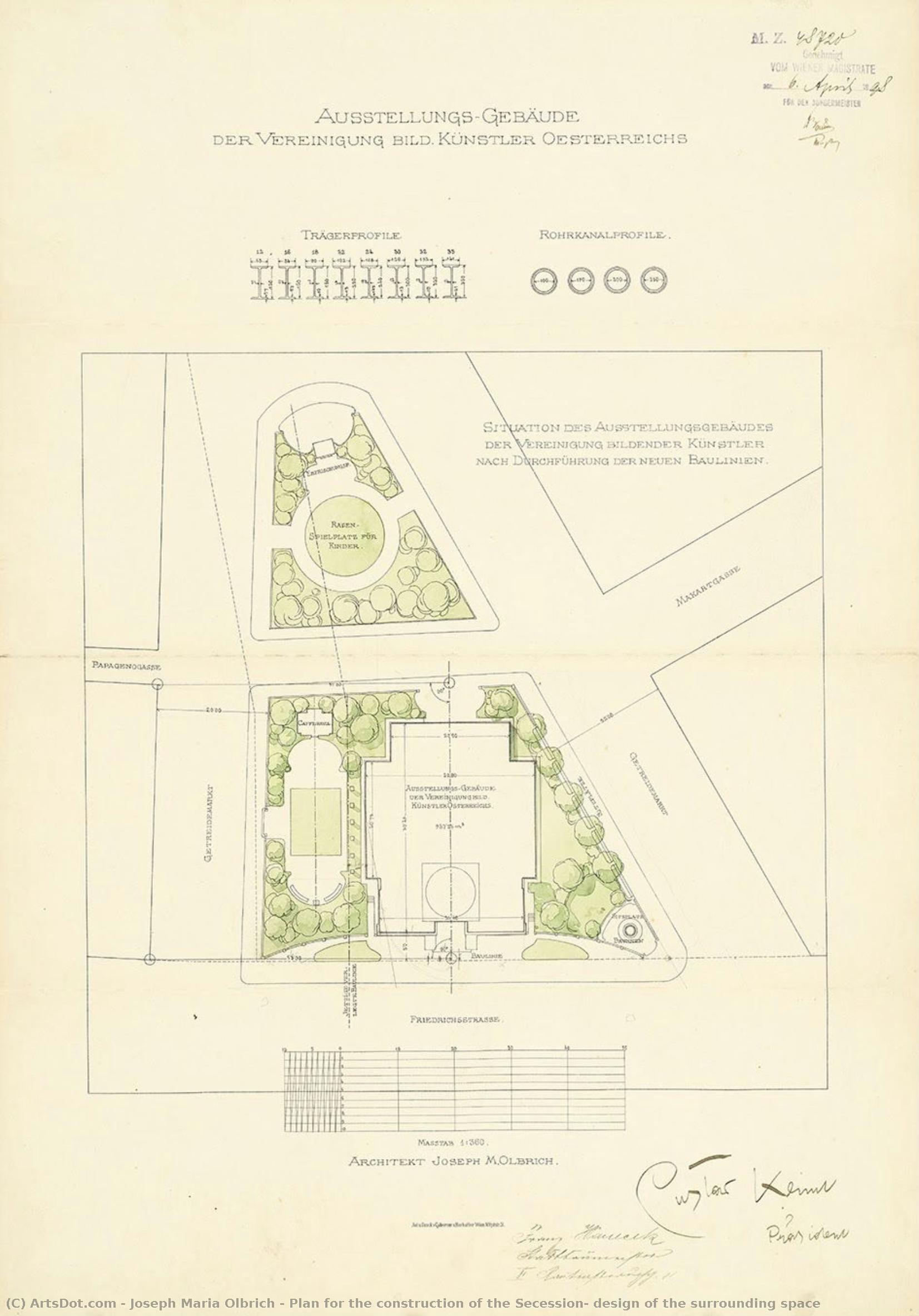 Plan For The Construction Of The Secession, Design Of The Surrounding Space — Joseph Maria Olbrich