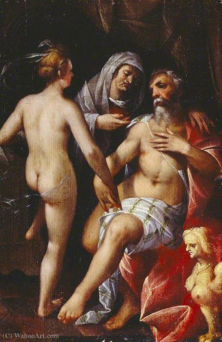Sarah Presenting Hagar To Abraham — Bartholomaeus Spranger