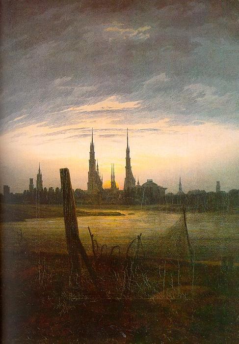 City At Moonrise — Caspar David Friedrich