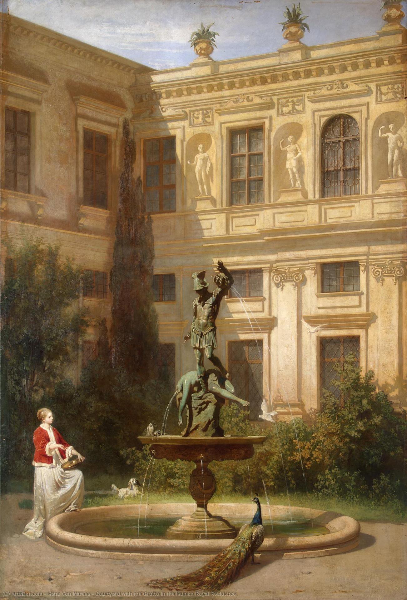 Courtyard With The Grotto In The Munich Royal Residence — Hans Von Marées