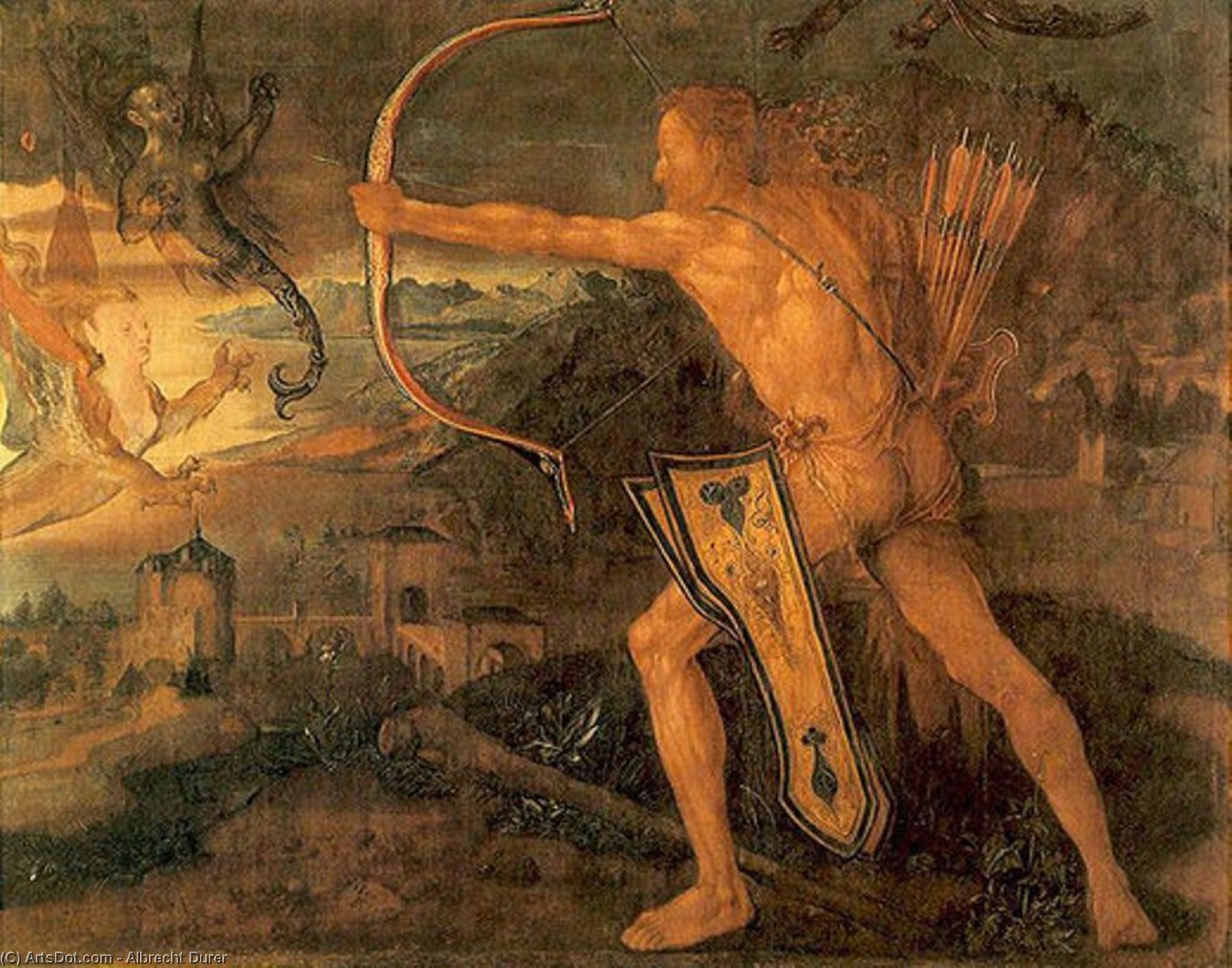 Hercules Kills The Symphalic Bird — Albrecht Dürer