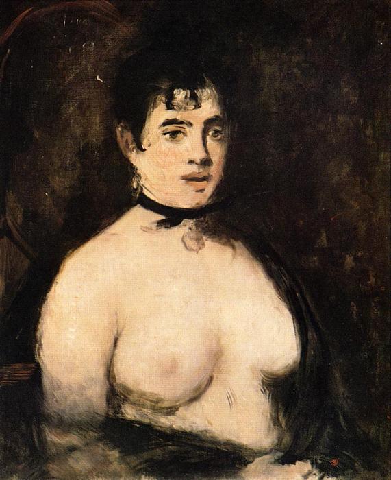 Brunette With Bare Breasts — Édouard Manet