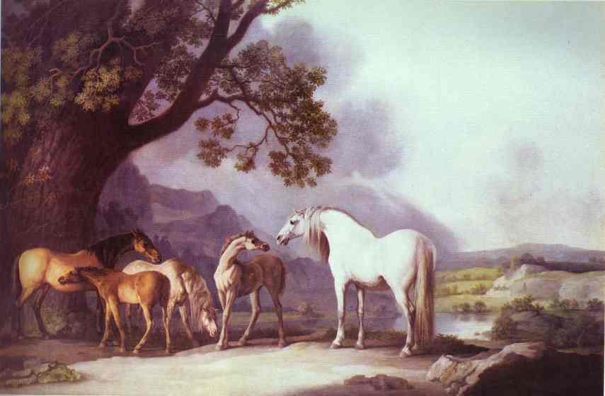 Mares And Foals In A Mountainous Landscape — George Stubbs