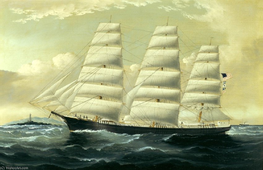 American Downeaster Florence Off The Skerries — Vilijam H. Jork