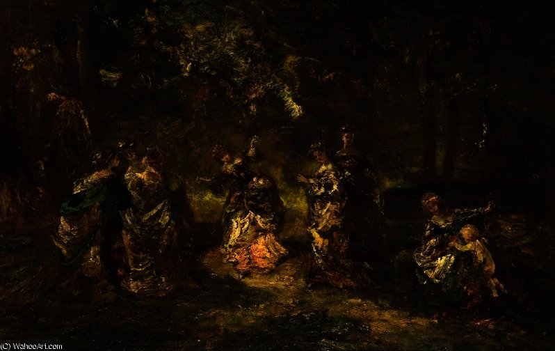 A Woodland Dance — Adolphe Joseph Thomas Monticelli