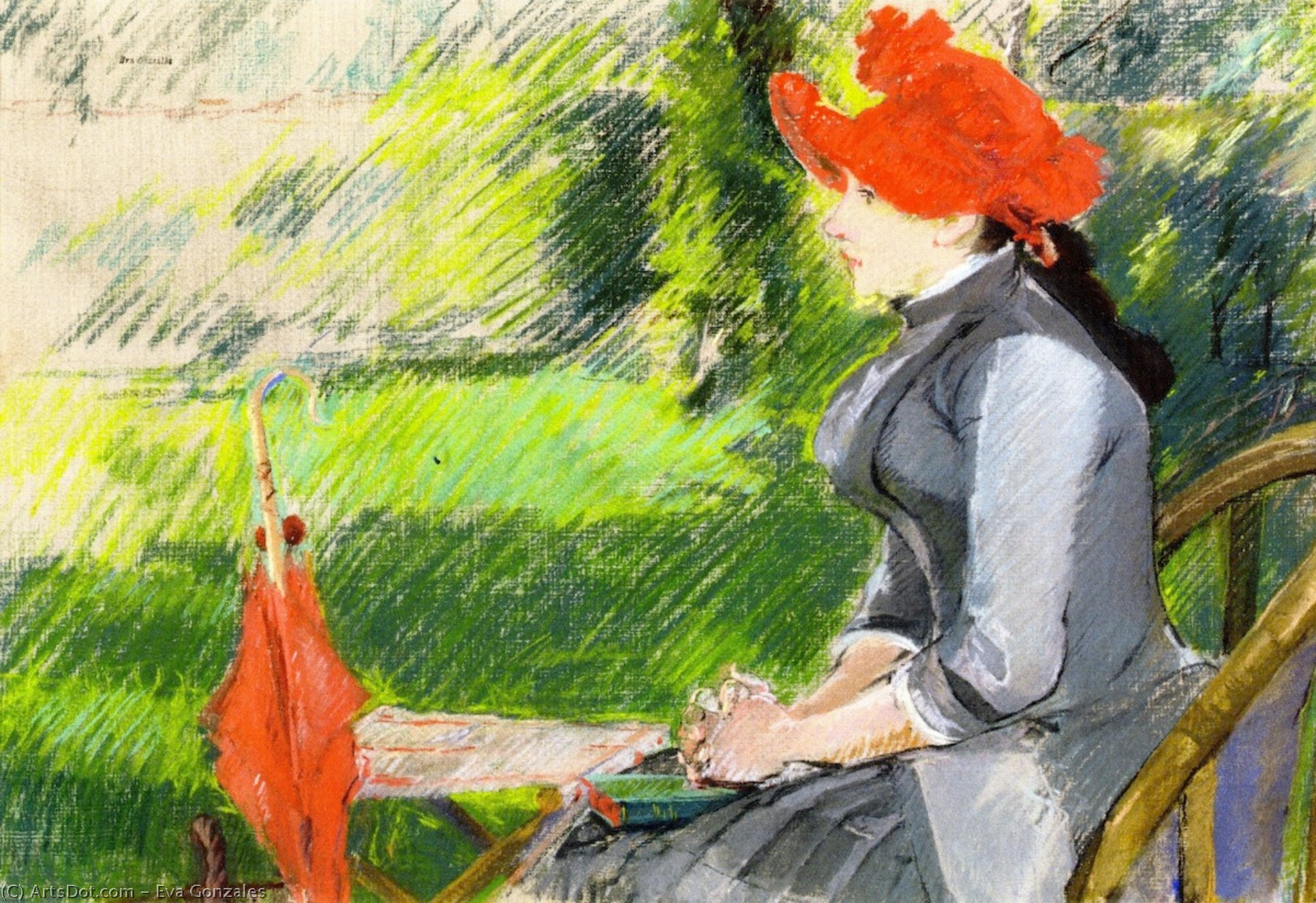Reading In The Garden — Eva Gonzalès