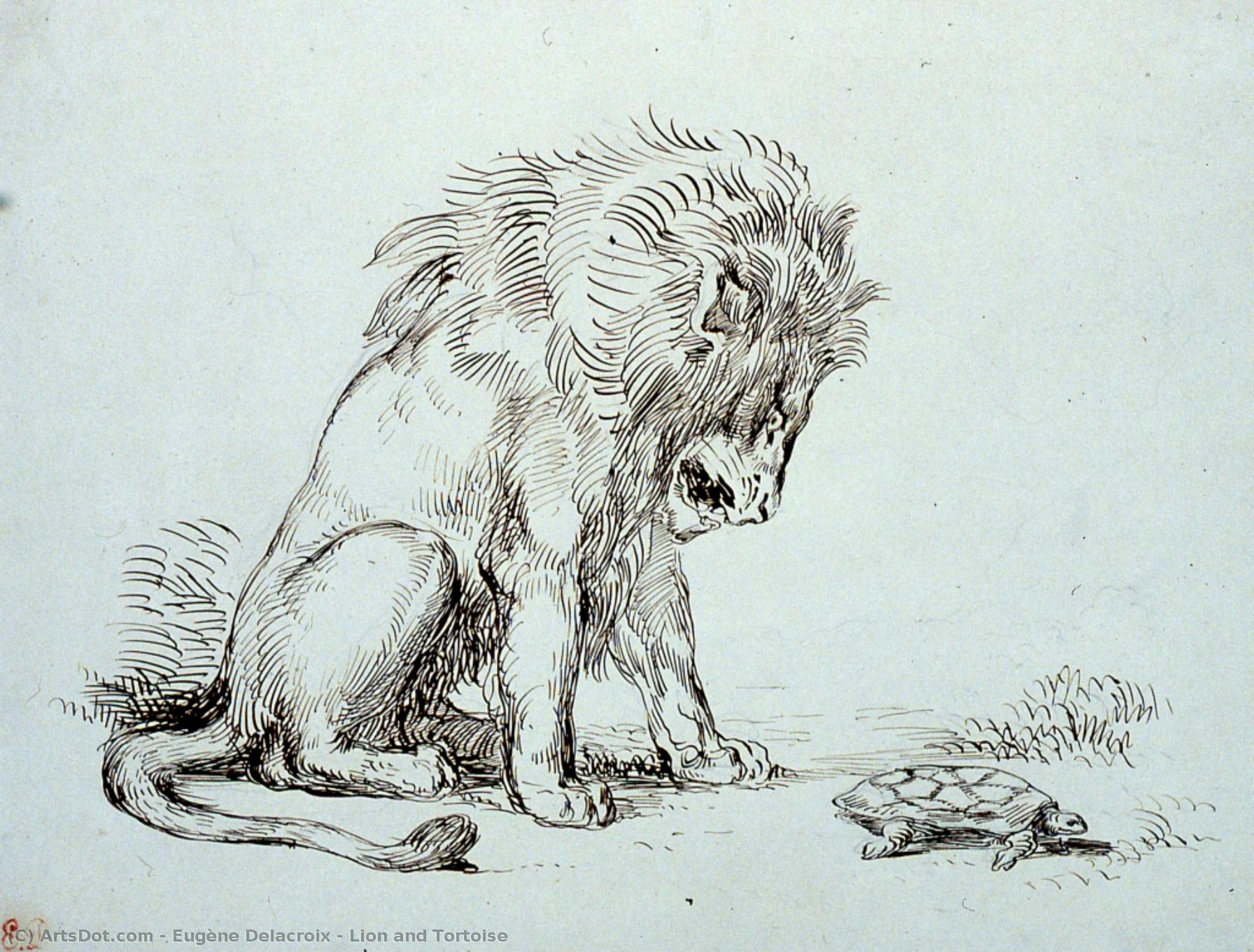 Lion And Tortoise — Eugène Delacroix