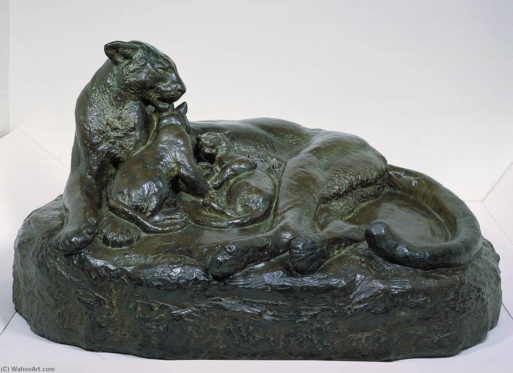American Panther And Her Cubs — Edward Kemeys
