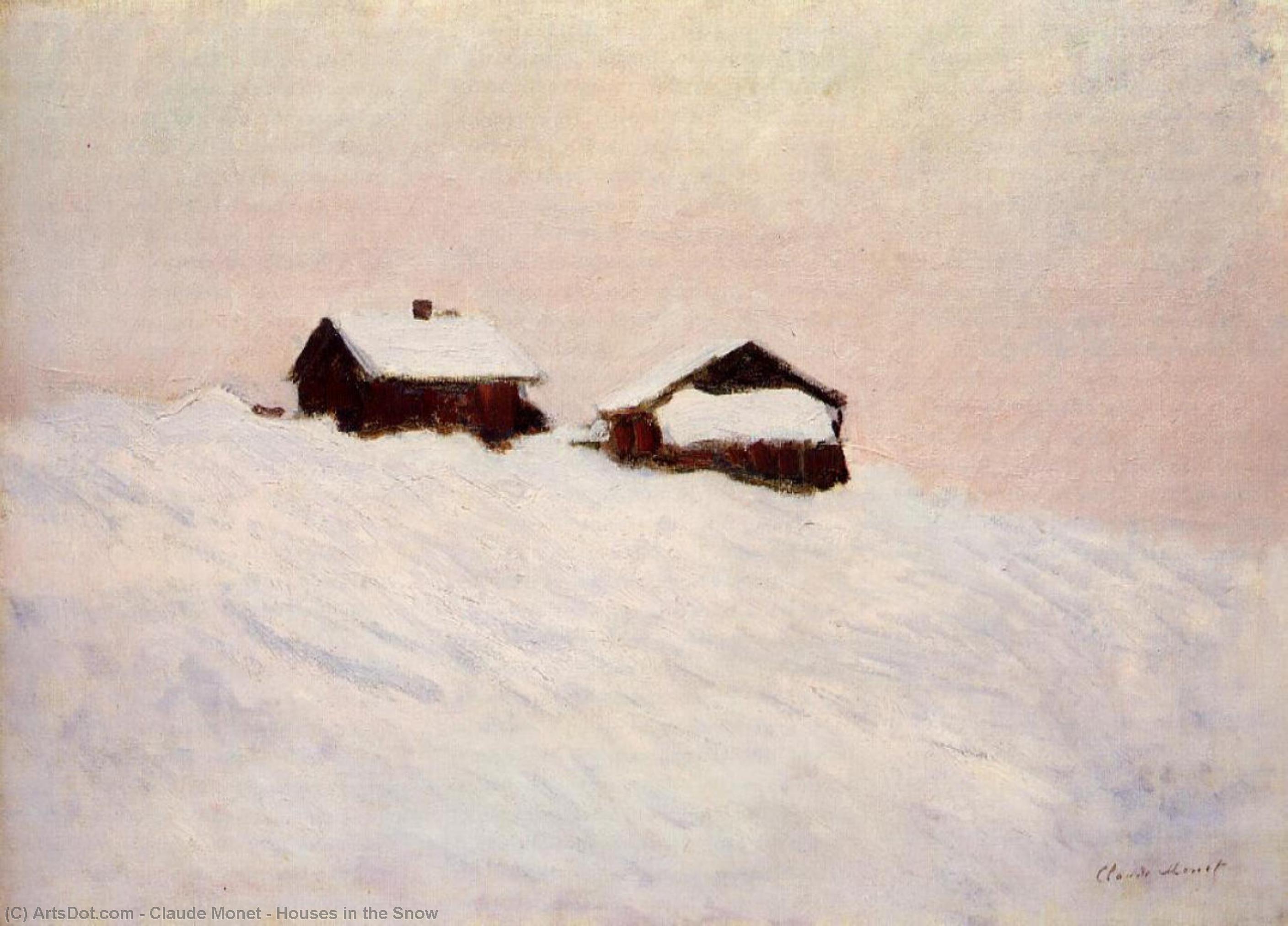 Houses In The Snow — Claude Monet
