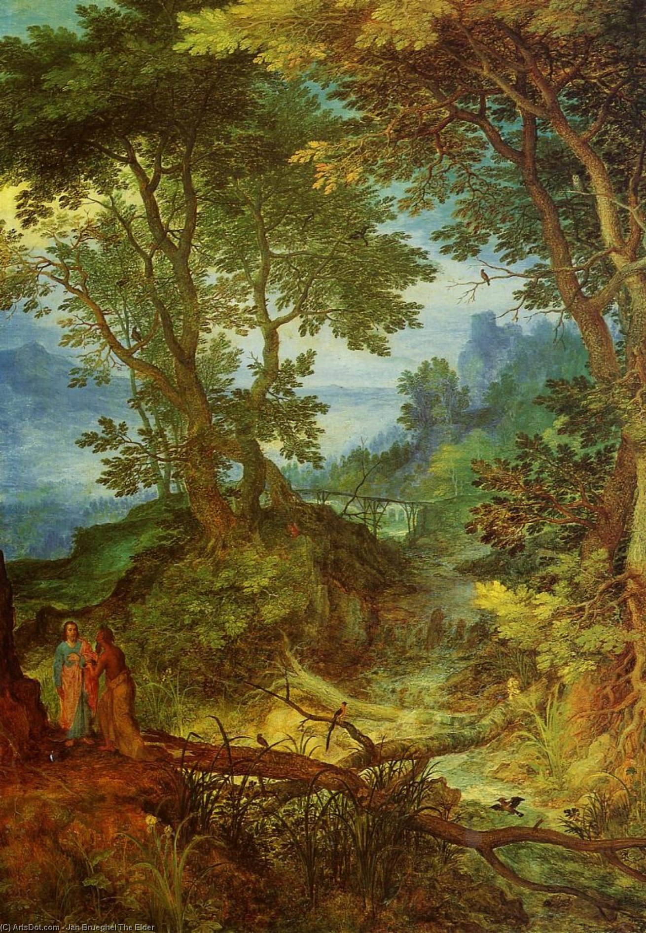 Mountain Landscape With The Temptation Of Christ — Jan Brueghel The Elder