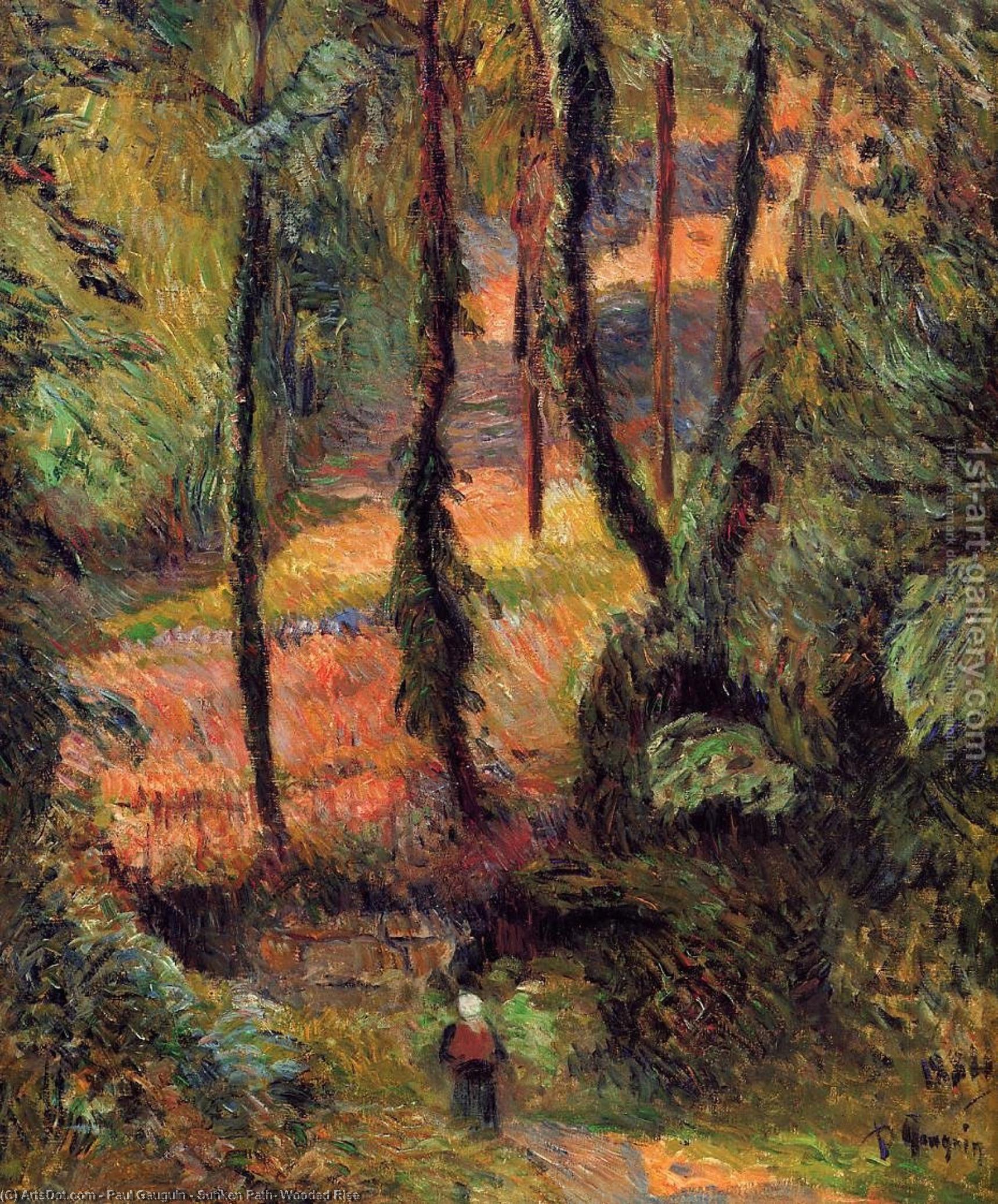 Sunken Path, Wooded Rise — Eugène Henri Paul Gauguin