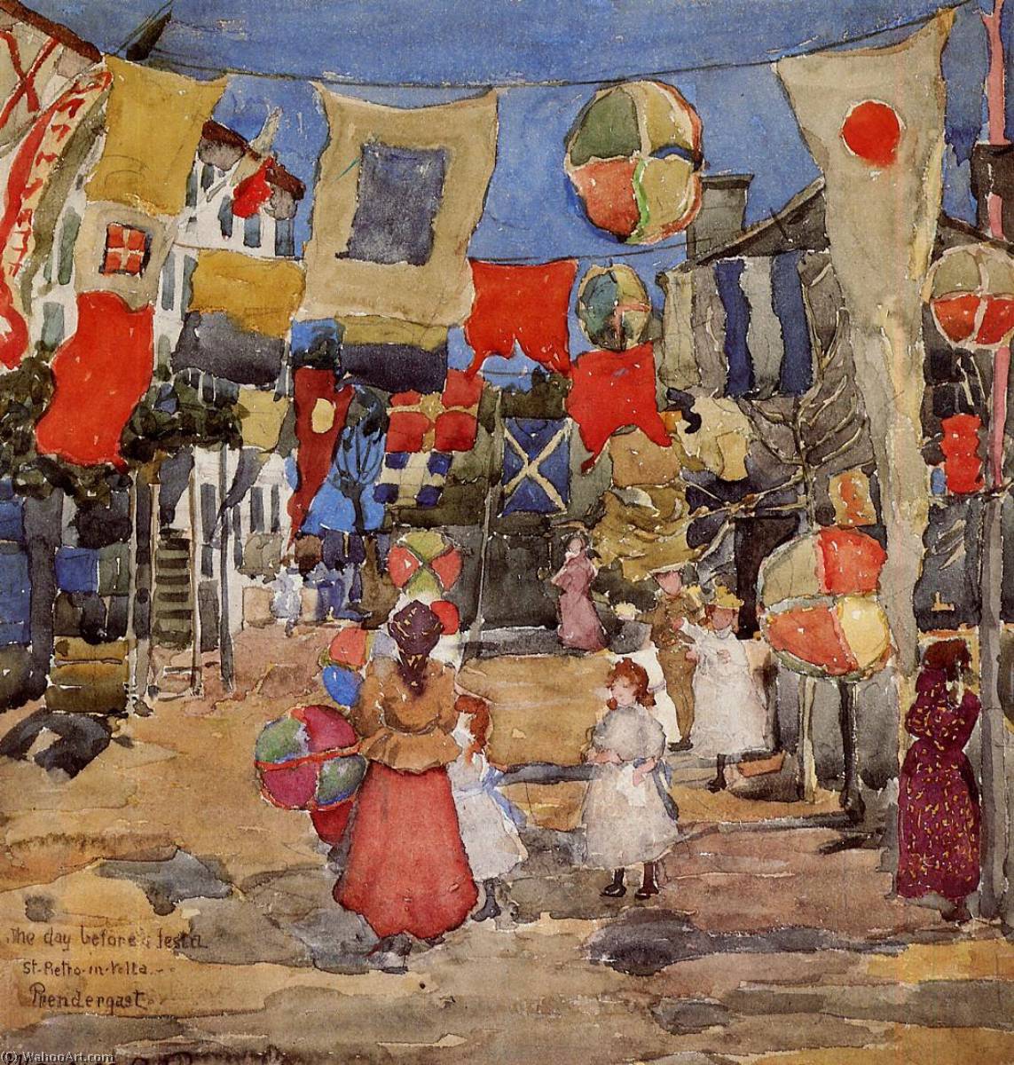 Fiesta Venice S. Pietro In Volta (also Known As The Day Before The Fiesta, St. Pietro In Volte) — Maurice Brazil Prendergast
