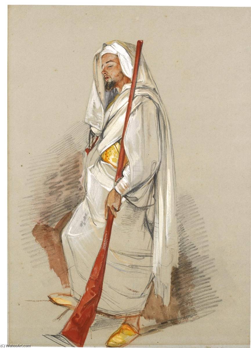 Study Of A Man Wearing North African Dress — John Frederick Lewis