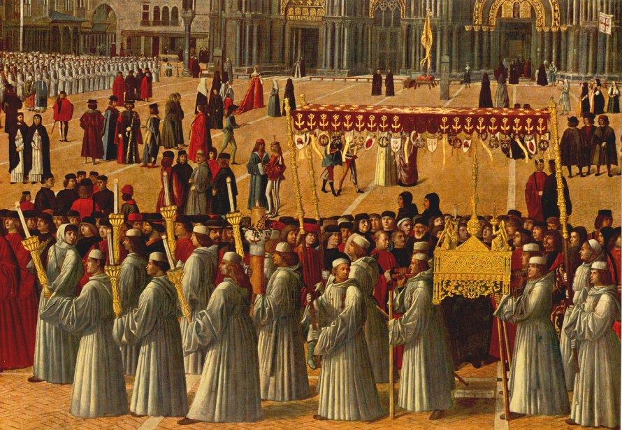 Procession In Piazza S. Marco [detail] — Gentile Bellini