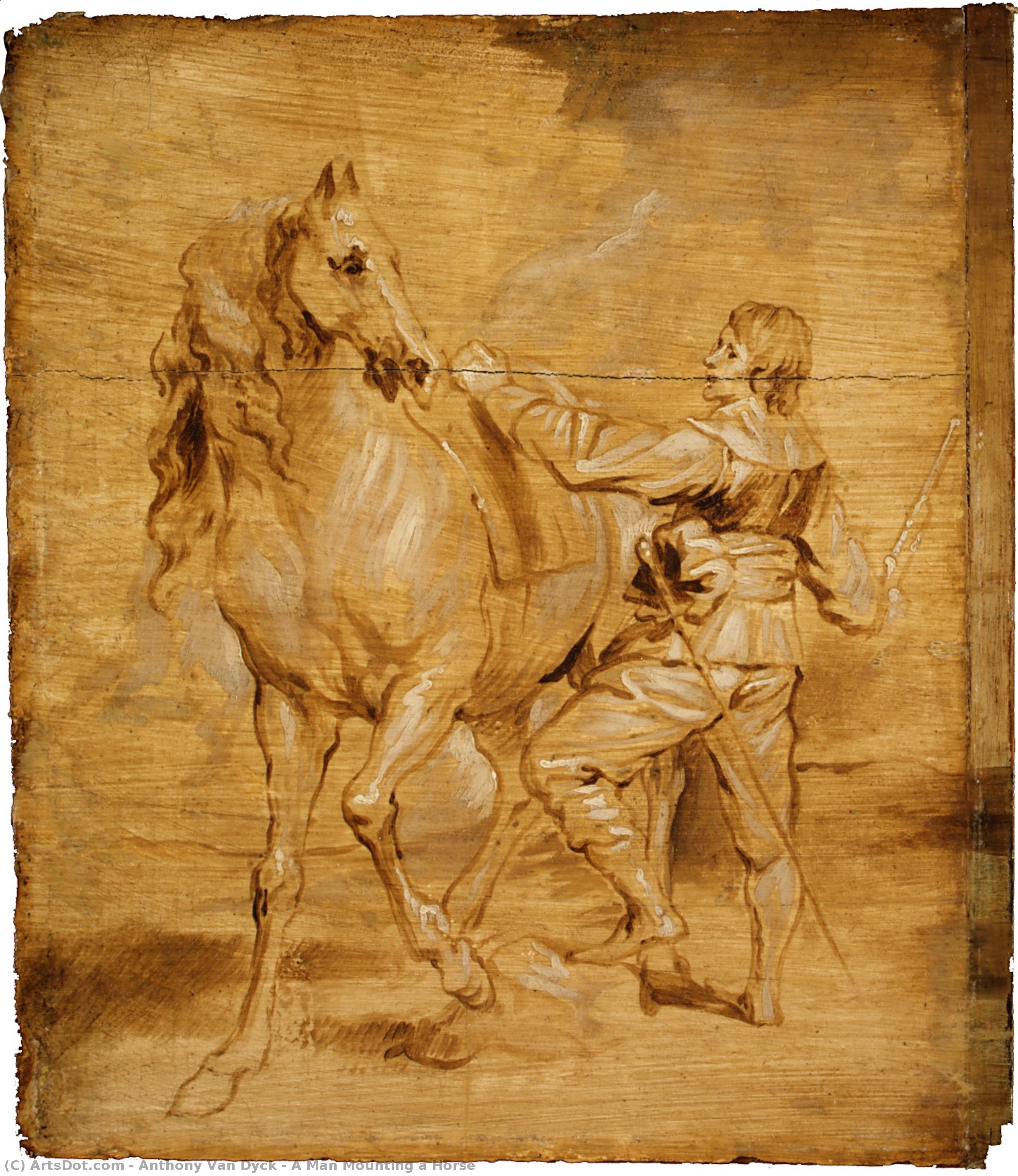 A Man Mounting A Horse — Sir Anthony Van Dyck