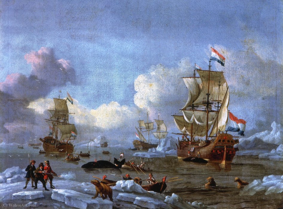 Whaling In The Arctic Ocean — Abraham Storck (sturckenburch)
