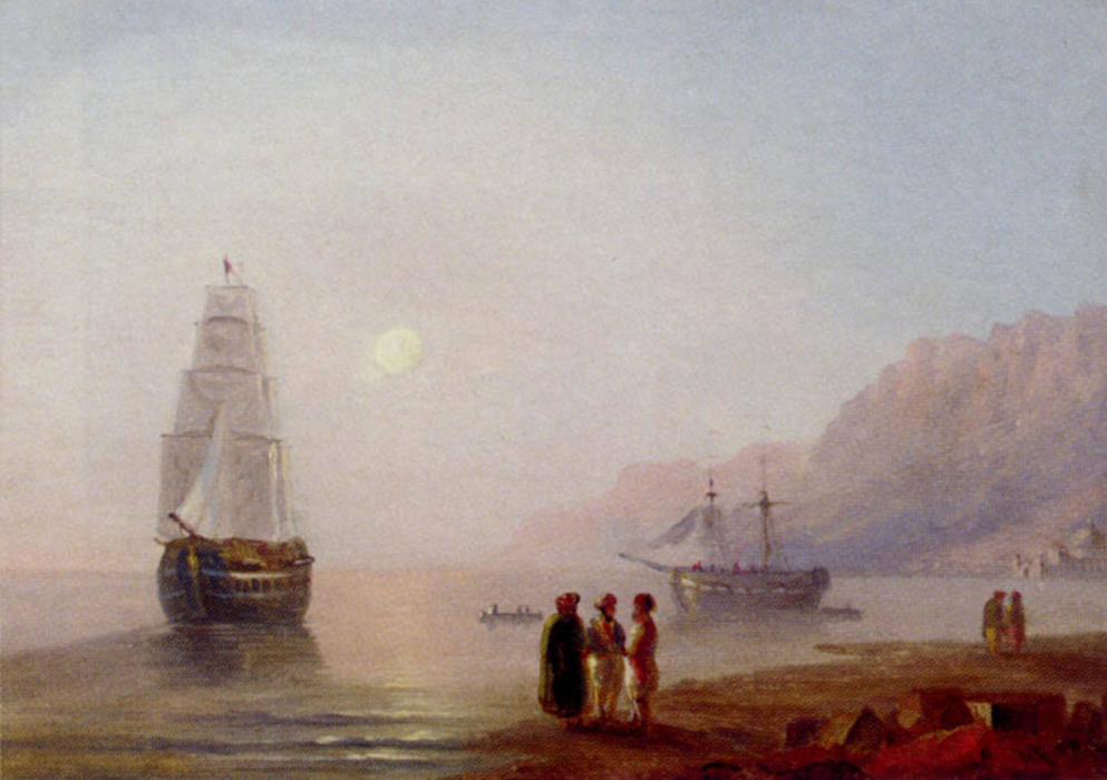 Conversation On The Shore Dusk — Ivan Konstantinovich Aivazovsky