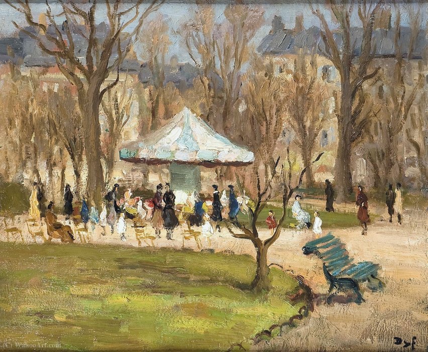 Carousel In The Garden Of Champs Elysees — Marcel Dyf