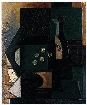 Bottle And Grapes — Georges Braque