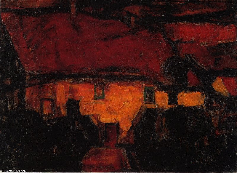 Gelbes Haus Mit Rotem Dach — Christian Rohlfs
